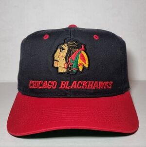Vintage 90s Chicago Blackhawks Hat Cap Snapback Hockey NHL 🔥